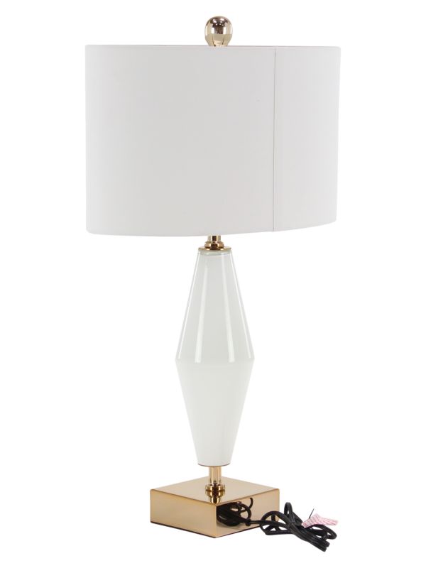 Primrose Valley Modern Glass and Iron Tapered Table Lamp